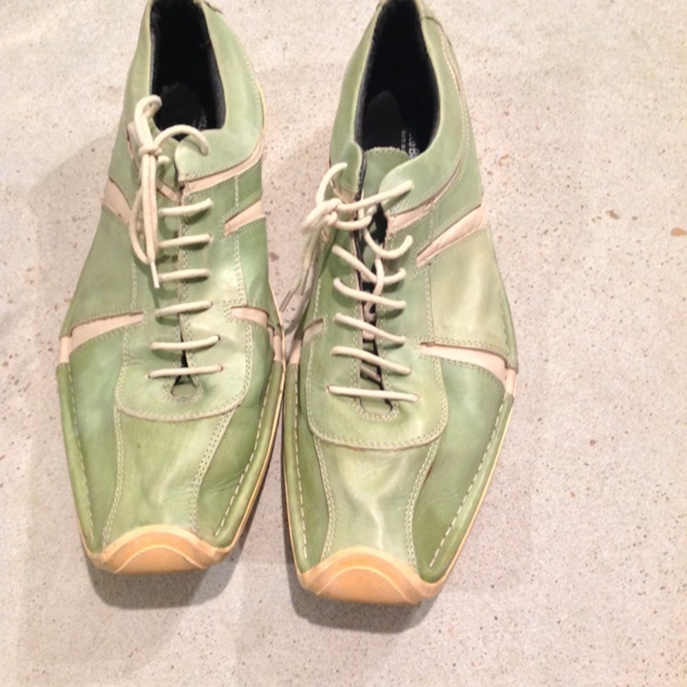 Bacco Bucci Men's Leather Shoes Size 12 Green Lace-Up Comfort